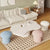 Stylish accent poufs in living area