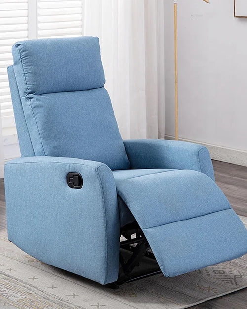 Ruby recliner in home office corner