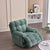 Elegant side view of minimalist Suzuka recliner chair in Granny Smith tone