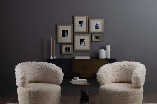 Discover the Slique Chair, a luxury accent chair blending fur, fabric, and golden accents. A modern statement piece that redefines comfort and sophistication.Luxury Accent Chair online in India by Chair Collective