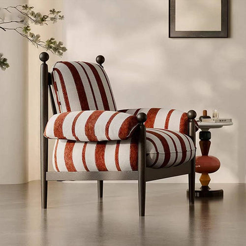Side view of Sonny striped chair
