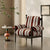 Sonny striped lounge chair with wood frame
