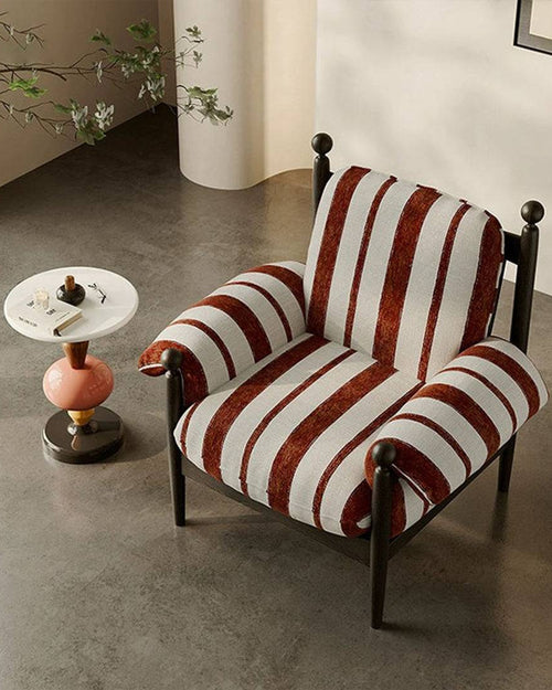 Top view of Sonny striped armchair chair