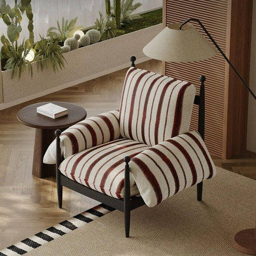Top left angle view of sonny striped chair