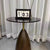 Top view of designer round wooden table 