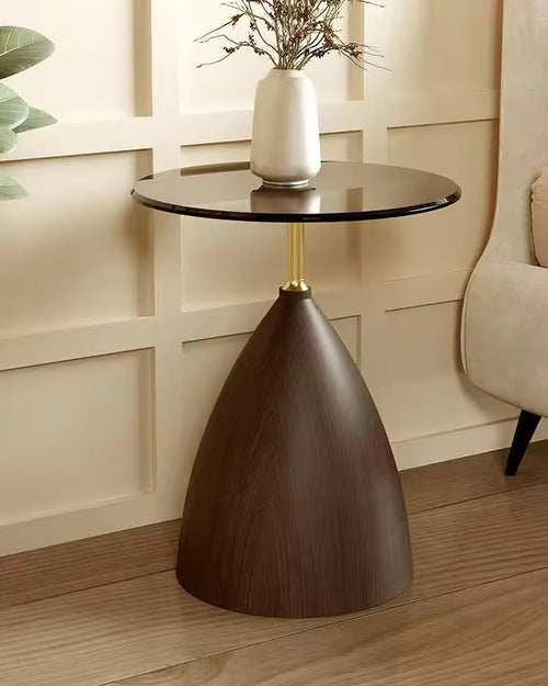 Modern side table with glass top
