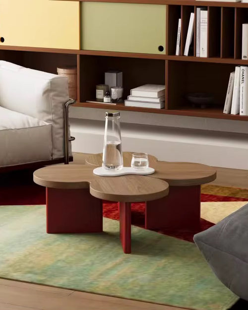 Discover the Tsuki Coffee Table — a modern abstract design with a veneer top and PU base, crafted for luxury living rooms and designer interiors. Luxury Coffee Table