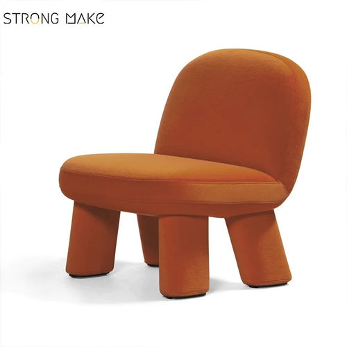 Tumble Chair in orange velvet