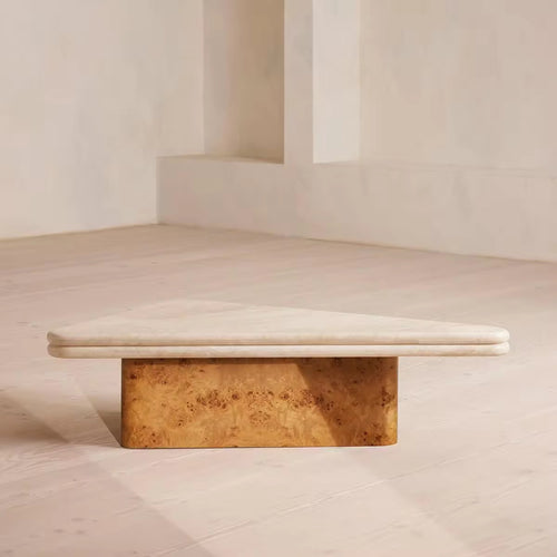 Waffle luxury marble and burl table