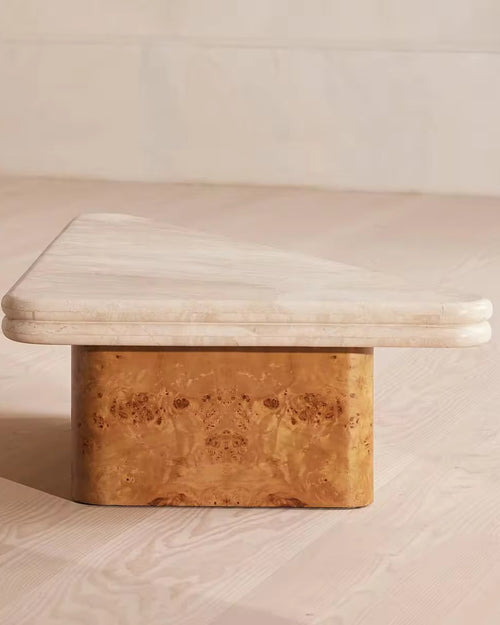 close-up view of waffle marble table