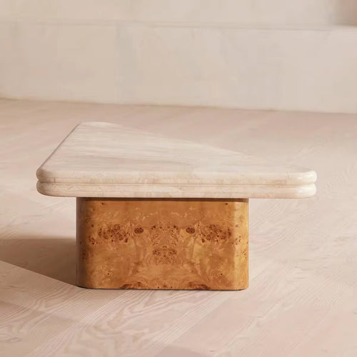 close-up view of waffle marble table