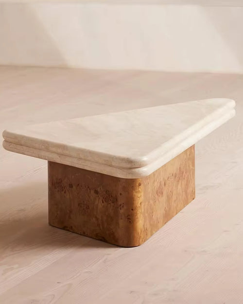 Modular Waffle marble wood coffee table