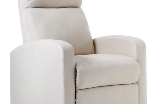 Minimalist modern recliner in compact living room