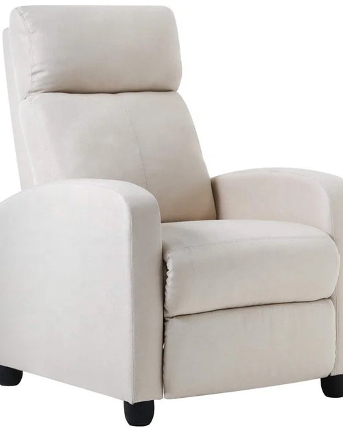 Minimalist modern recliner in compact living room