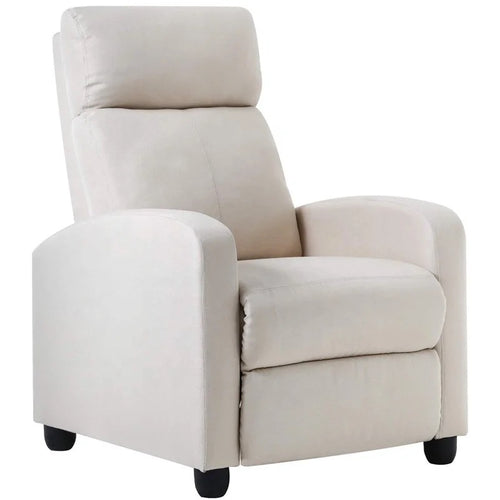Minimalist modern recliner in compact living room