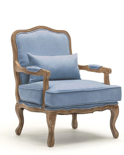 Blue Willow chair with carved frame