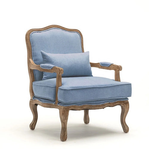 Blue Willow chair with carved frame