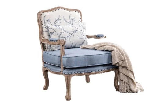 Willow Chair in blue with carved white ash frame