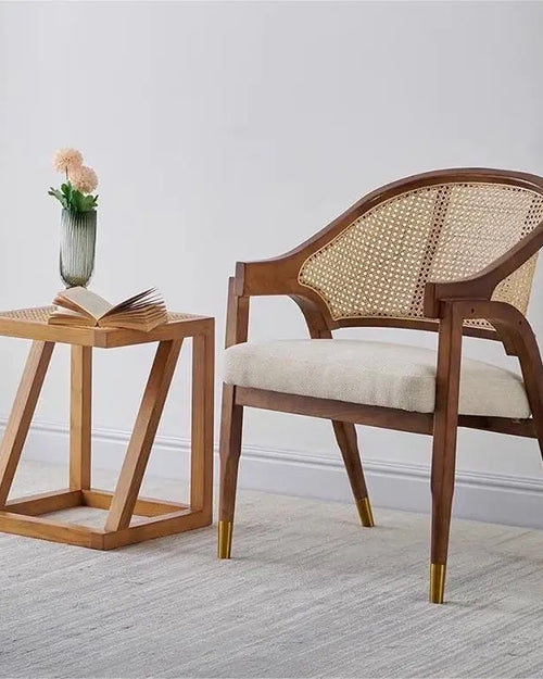 Side view of wooden Juno chair