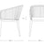 Technical sketch of Yulo wicker chair dimensions