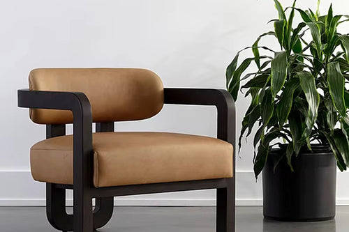 Discover the Zaira Luxury Accent Chair, crafted with a solid teak wood frame in dark walnut finish. A designer accent chair for modern luxury interiors.