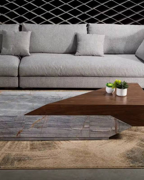 Bold marble‑wood Zenith center coffee table