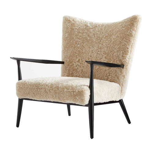 Modern Zephyr accent chair showing plush boucle