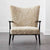 Zephyr wingback accent chair with black wooden legs