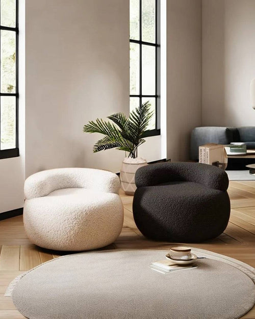 Black and white Brady Chairs in living room