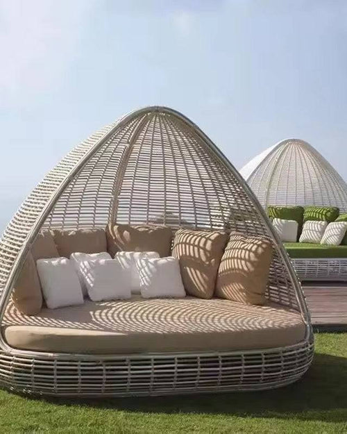Dome-shaped outdoor lounge bed