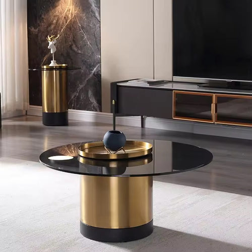 Stylish black and gold coffee table.