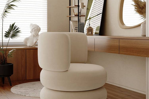 White sculptural plush velvet seating