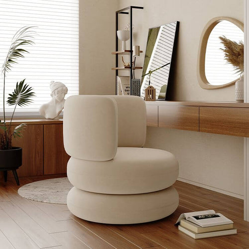 White sculptural plush velvet seating