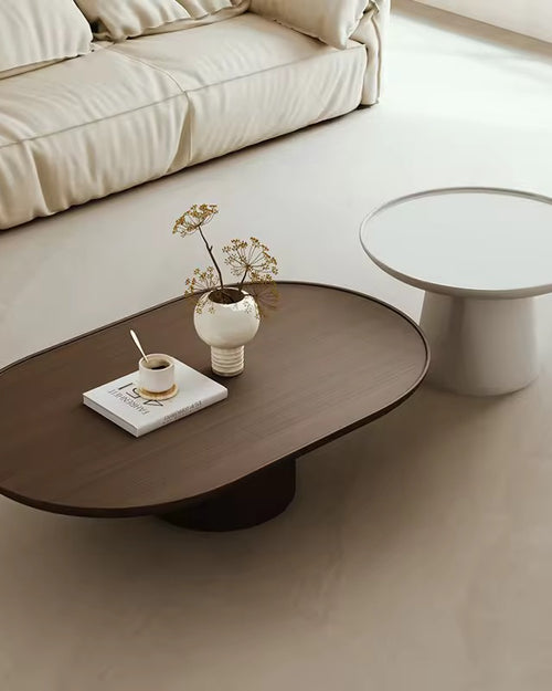 Modern teak coffee table set in living room