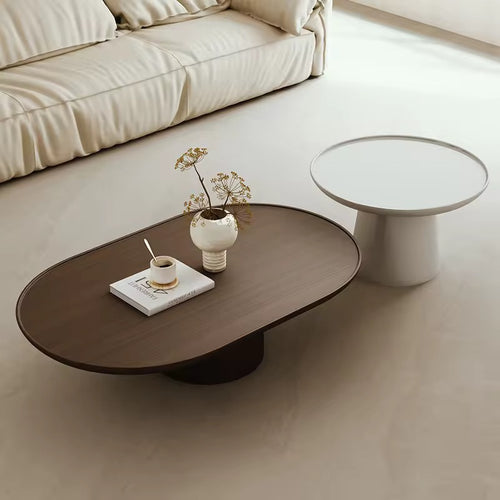 Modern teak coffee table set in living room