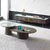 Modern teak coffee table set in living room