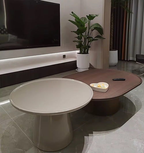 Modern teak coffee table set 