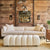 Front view of beige mirage bench
