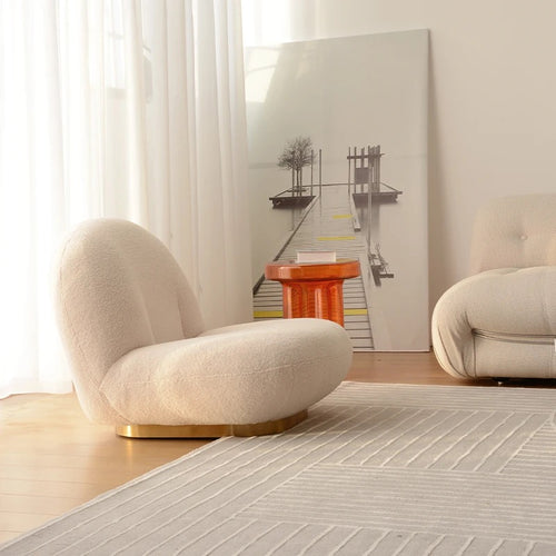 Beige Teddy chair with low seating and 360 base