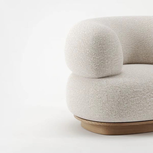 Close-up of a Wafer Chair with wood base