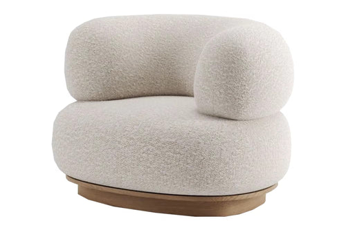 Modern beige armchair side profile