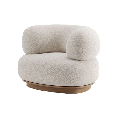 Modern beige armchair side profile