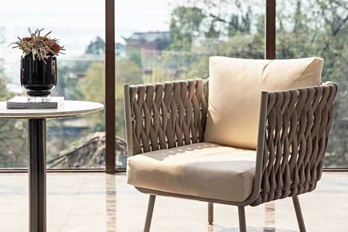 Wilson outdoor armchair with rope weave design