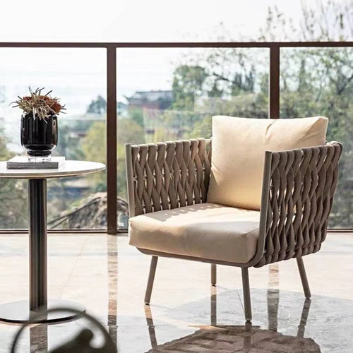 Wilson outdoor armchair with rope weave design